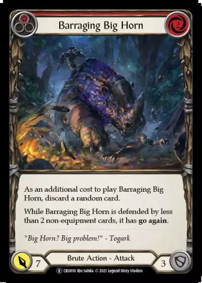 Barraging Big Horn RED U-CRU010-RF - Crucible of War - Unlimited - Flesh and blood card