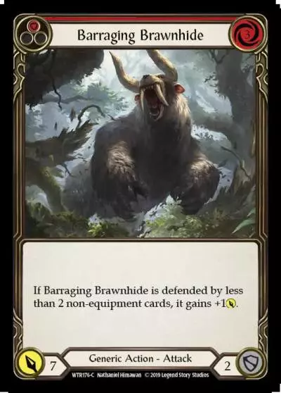 Barraging Brawnhide RED WTR176 - Welcome to Rathe - Flesh and blood card