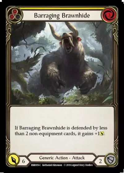 Barraging Brawnhide YELLOW RNR019 - Rhinar, Reckless Rampage - Hero Deck - Flesh and blood card