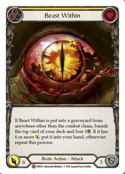 Beast Within YELLOW 1HP011 - History Pack 1 - Flesh and blood card