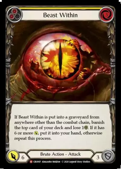 Beast Within YELLOW CRU007 - Crucible of War - Flesh and blood card