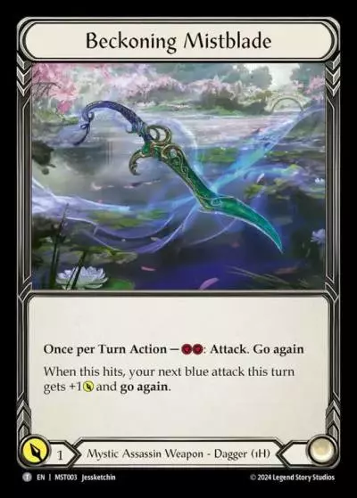 Beckoning Mistblade L-MST003 - Pre-release - Part the Mistveil - Flesh and blood card