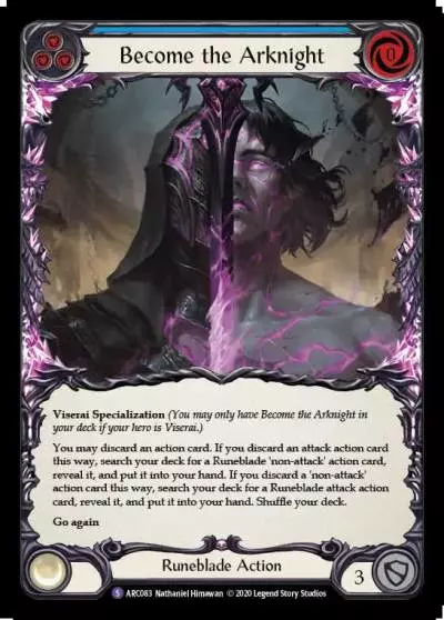 Become the Arknight BLUE U-ARC083-RF - Arcane Rising - Unlimited - Flesh and blood card