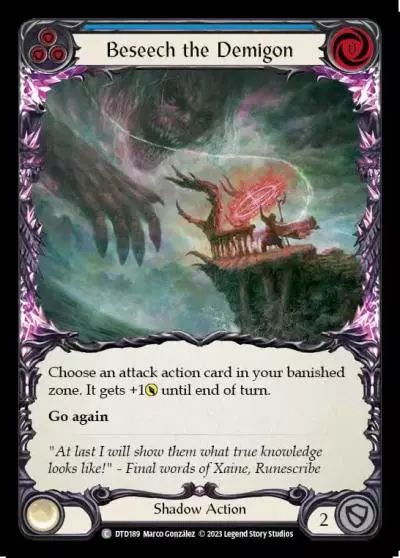 Beseech the Demigon BLUE DTD189 - Dusk till Dawn - Flesh and blood card