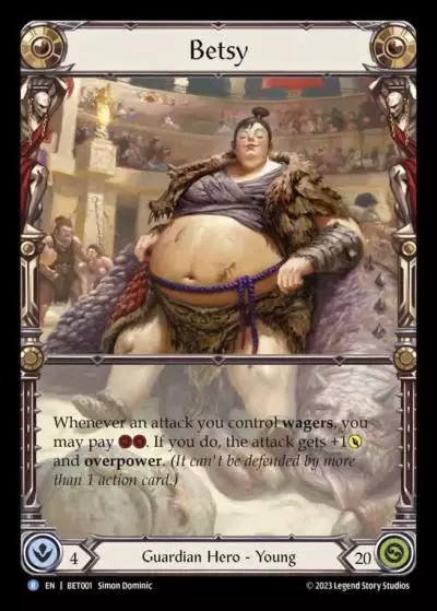 Betsy BET001-RF - Betsy - Heavy Hitters Blitz Deck - Flesh and blood card