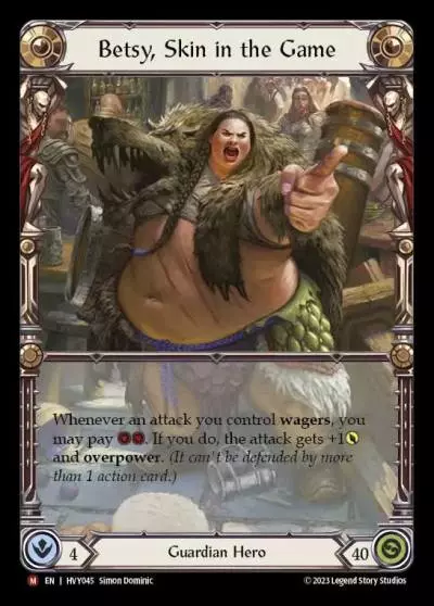 Betsy, Skin in the Game HVY045 - Heavy Hitters - Flesh and blood card