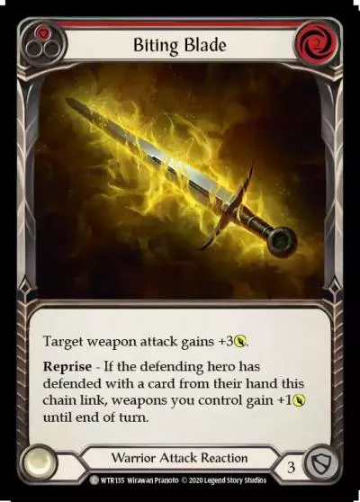 Biting Blade RED U-WTR135-RF - Welcome to Rathe - Unlimited - Flesh and blood card