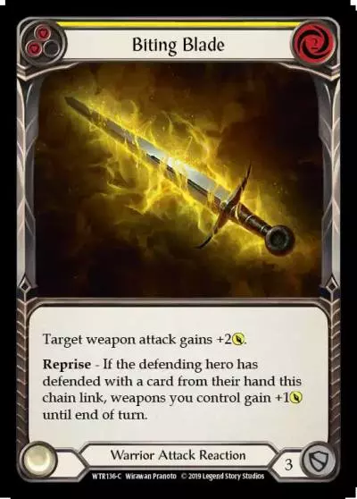 Biting Blade YELLOW WTR136 - Welcome to Rathe - Flesh and blood card