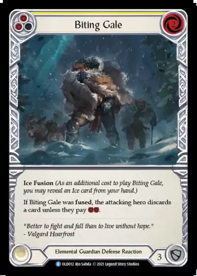 Biting Gale YELLOW OLD012 - Oldhim - Blitz Deck - Flesh and blood card