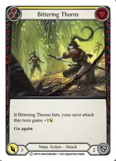 Bittering Thorns YELLOW 1HP134 - History Pack 1 - Flesh and blood card