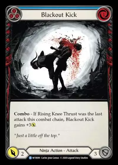 Blackout Kick BLUE R-WTR091 - Welcome to Rathe - Unlimited Revised - Flesh and blood card