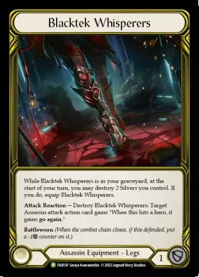 Blacktek Whisperers FAB110-GF - Premier Organized Play - Dynasty - Flesh and blood card