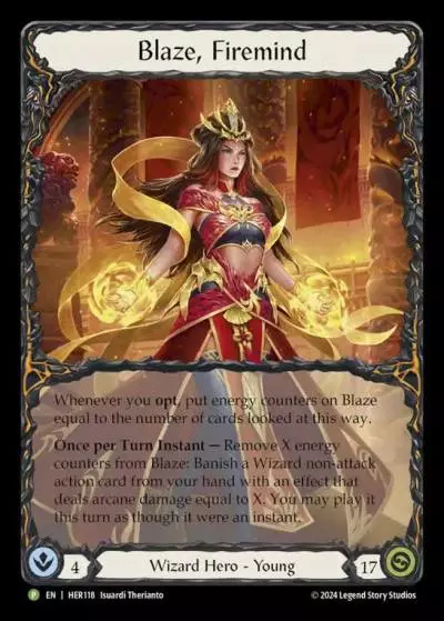 Blaze, Firemind HER118-CF - Skirmish - Season 9 - Flesh and blood card