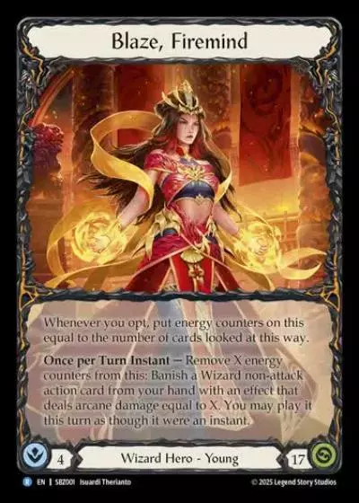 Blaze, Firemind SBZ001 - Silver Age Chapter 3 - Blaze, Firemind - Flesh and blood card