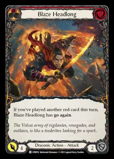 Blaze Headlong RED UPR092 - Uprising - Flesh and blood card