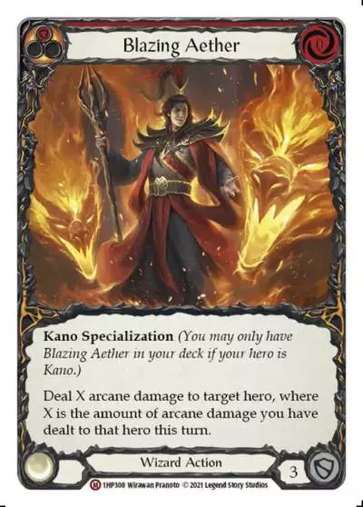 Blazing Aether RED 1HP308 - History Pack 1 - Flesh and blood card