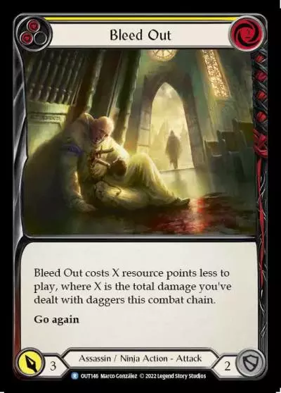 Bleed Out YELLOW OUT146 - Outsiders - Flesh and blood card