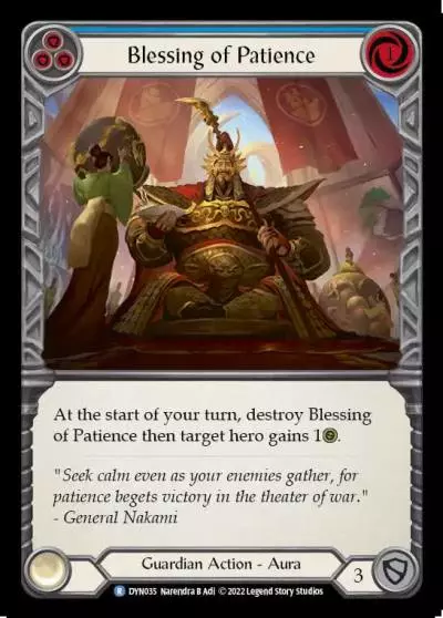 Blessing of Patience BLUE DYN035 - Dynasty - Flesh and blood card