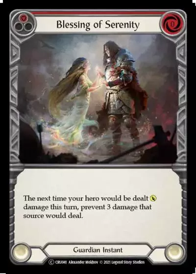 Blessing of Serenity RED U-CRU041-RF - Crucible of War - Unlimited - Flesh and blood card