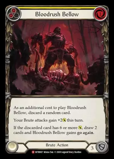 Bloodrush Bellow YELLOW R-WTR007 - Welcome to Rathe - Unlimited Revised - Flesh and blood card