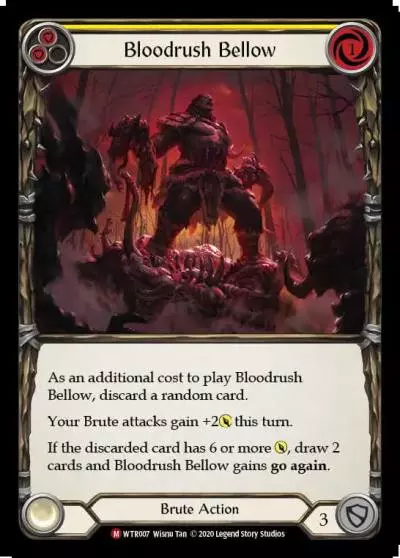 Bloodrush Bellow YELLOW U-WTR007-RF - Welcome to Rathe - Unlimited - Flesh and blood card
