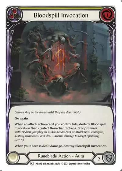 Bloodspill Invocation YELLOW 1HP292 - History Pack 1 - Flesh and blood card