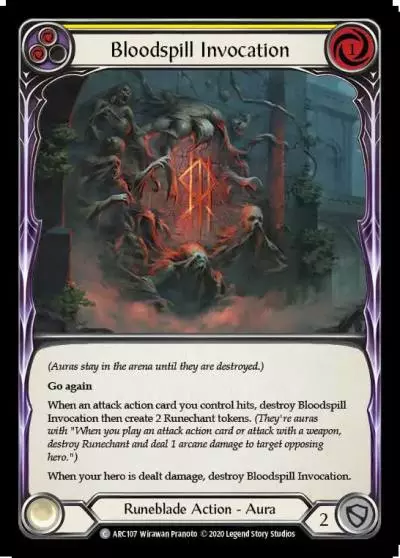 Bloodspill Invocation YELLOW U-ARC107-RF - Arcane Rising - Unlimited - Flesh and blood card