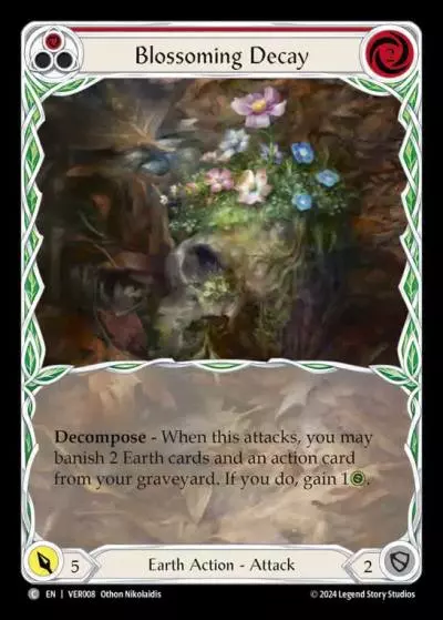 Blossoming Decay RED VER008 - Rosetta Blitz Deck - Verdance - Flesh and blood card