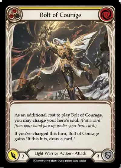Bolt of Courage YELLOW U-MON043-RF - Monarch - Unlimited - Flesh and blood card