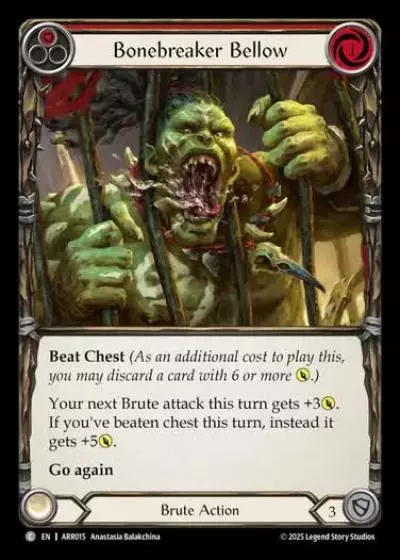 Bonebreaker Bellow ARR015 - Armory Deck - Rhinar, Reckless Rampage - Flesh and blood card