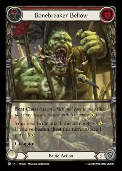 Bonebreaker Bellow RED RHI016 - Rhinar - Heavy Hitters Blitz Deck - Flesh and blood card
