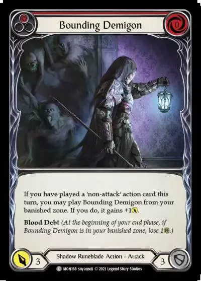 Bounding Demigon RED MON168 - Monarch - Flesh and blood card