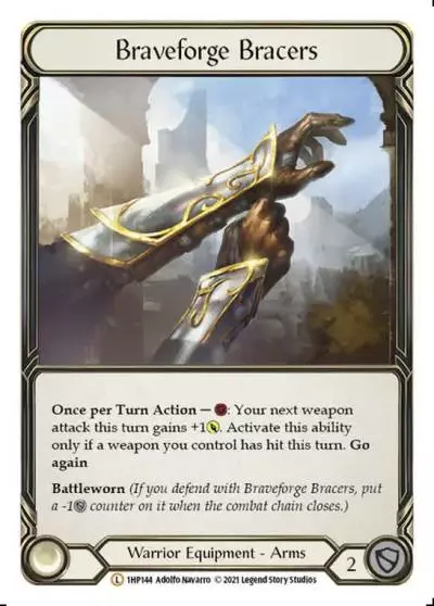 Braveforge Bracers 1HP144 - History Pack 1 - Flesh and blood card