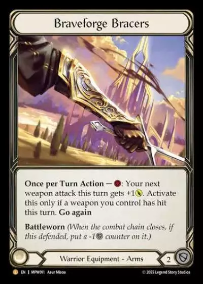 Braveforge Bracers MPW011-RF - Mastery Pack Warrior - Flesh and blood card