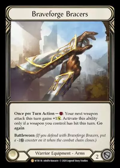 Braveforge Bracers R-WTR116-RF - Welcome to Rathe - Unlimited Revised - Flesh and blood card