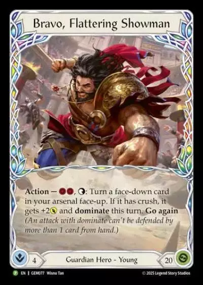 Bravo, Flattering Showman GEM077 - GEM - Pack 3 - Flesh and blood card