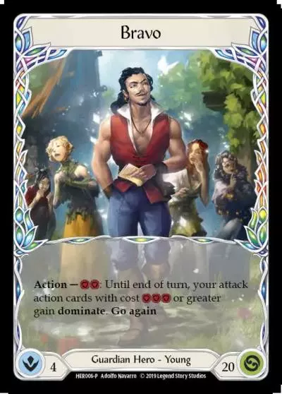 Bravo HER006-RF - Premier Organized Play - Welcome to Rathe - Flesh and blood card