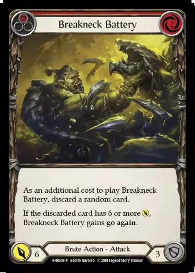 Breakneck Battery RED RNR008 - Rhinar, Reckless Rampage - Hero Deck - Flesh and blood card