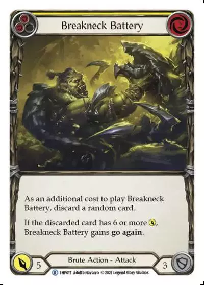 Breakneck Battery YELLOW 1HP017 - History Pack 1 - Flesh and blood card