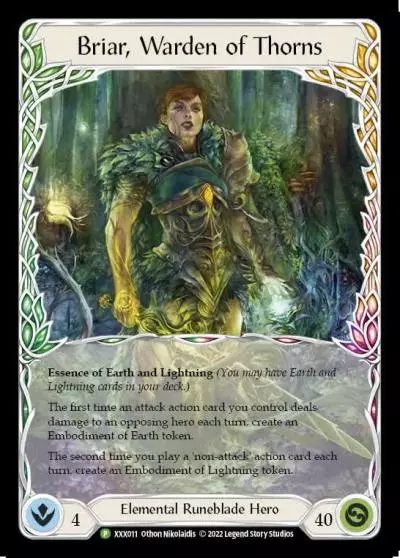 Briar, Warden of Thorns XXX011 - Organized Play Support - Tales of Aria Briar 2022 - Flesh and blood card