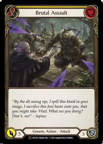 Brutal Assault YELLOW U-CRU193-RF - Crucible of War - Unlimited - Flesh and blood card