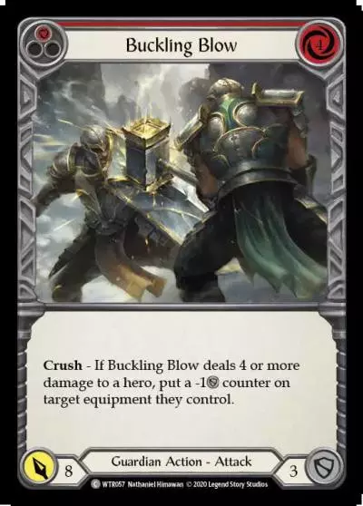 Buckling Blow RED U-WTR057-RF - Welcome to Rathe - Unlimited - Flesh and blood card