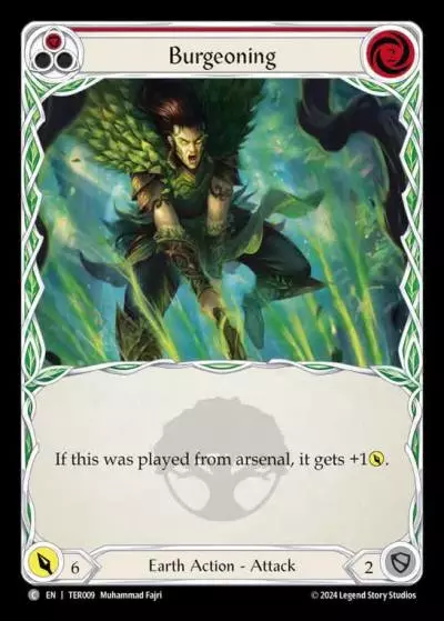 Burgeoning RED TER009 - 1st Strike - Terra - Flesh and blood card