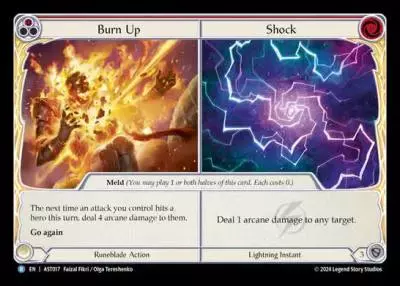 Burn Up||Shock RED AST017 - Armory Deck - Aurora, Shooting Star - Flesh and blood card
