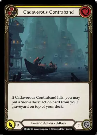 Cadaverous Contraband YELLOW U-ARC180-RF - Arcane Rising - Unlimited - Flesh and blood card