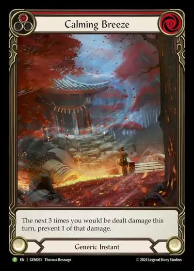Calming Breeze RED GEM031-RF - GEM - Pack 1 - Flesh and blood card