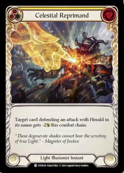 Celestial Reprimand YELLOW DTD039 - Dusk till Dawn - Flesh and blood card