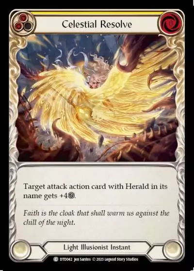 Celestial Resolve YELLOW DTD042 - Dusk till Dawn - Flesh and blood card