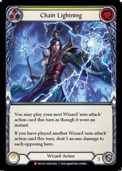 Chain Lightning YELLOW CRU162 - Crucible of War - Flesh and blood card