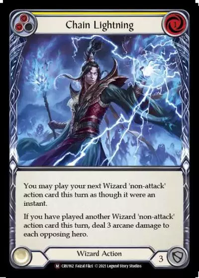 Chain Lightning YELLOW U-CRU162-RF - Crucible of War - Unlimited - Flesh and blood card